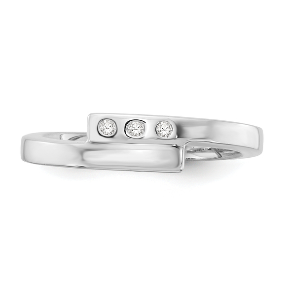 925 Sterling Silver Rhodium-plated Diamond Ring - Picture 5 of 9